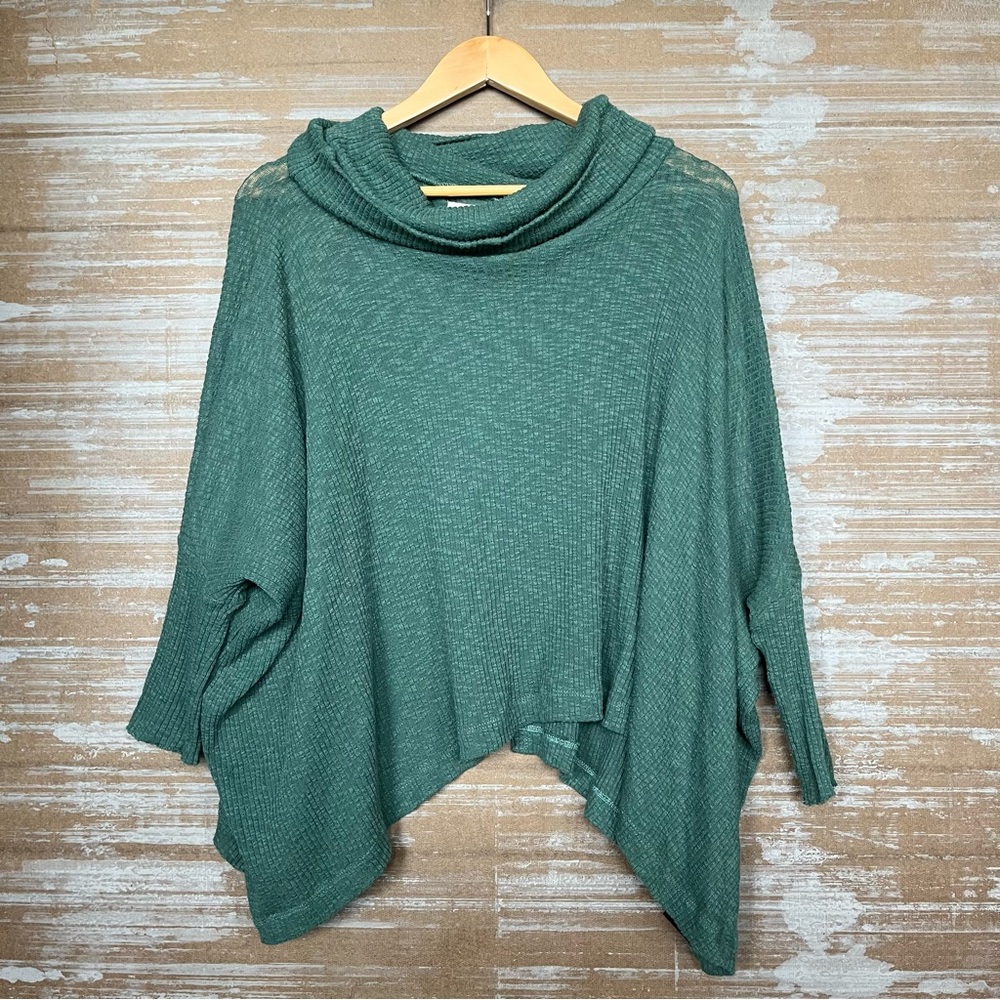 Free People Beach World Traveler Pullover Top Green Boho Preppy Womens XS